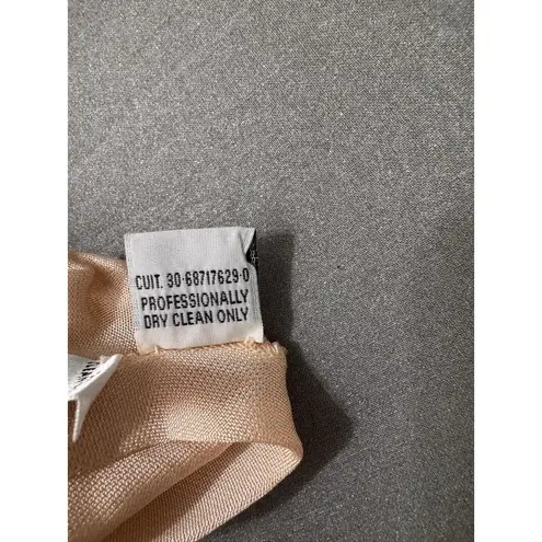 Viviannna Uchitel Viviana Uchitel Silk Layered Nude Gown with Rosette Detail – Size 2