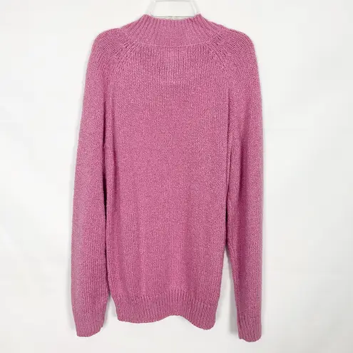 Karen Scott Cable Knit Pullover Pink Sweater Size Large