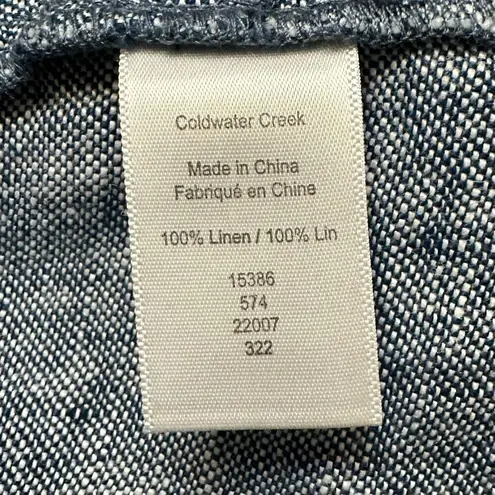 Coldwater Creek NWOT 100% Linen Oversized Button Down Shacket Jacket