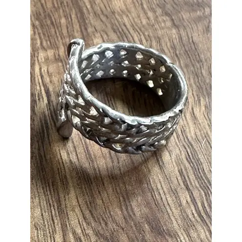 Unique Signed NF 925 Sterling Silver Braided Pattern Size 8