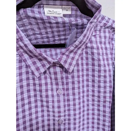 The Vermont country store women's purple checkered shirt 2X Size XXL