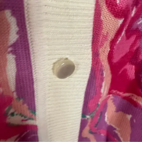 Bob Mackie NWT Wearable Art Womens Floral Cardigan Sweater Size L Lovely Roses