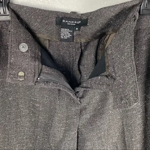 Sandro SPORTSWEAR Brown Speckled High Rise Slacks, Size 8