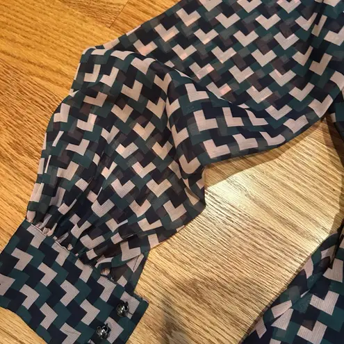 Chic Geometric Patterned Dress Black