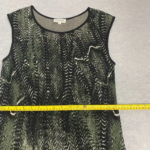 St. John Sport Women Sz 6 Greeb Black Animal Print Sheath Knit Dress