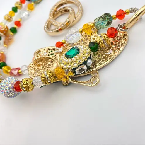 Handmade 🦋Luxury Bag/Phone Chain Charm/Keychain Colorful Filigree Butterfly Crystal Beads