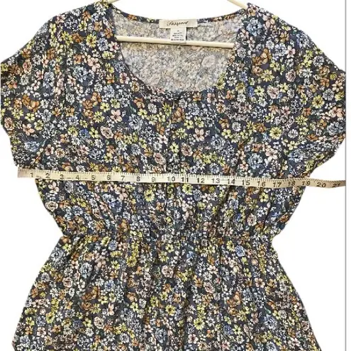 Passport Blue Floral Midi Flowy Dress size XL NWT