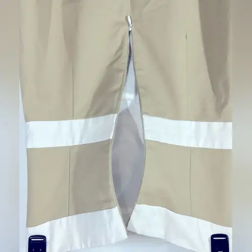 Milly of New York Khaki Strapless Dress with Removable Chain Belt Size 2 Tan