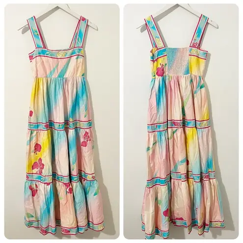 Hunter Bell Rita Dress Multi Flower Maxi Multicolor Size XS
