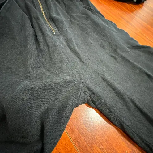 DÔEN Serre Zip Front Utility Silk Jumpsuit Black size XS