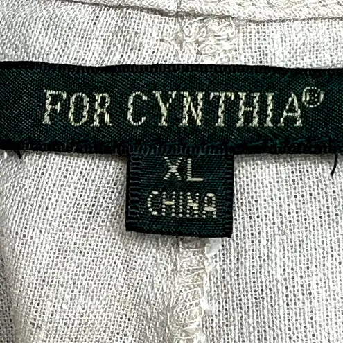 For Cynthia | XL | Natural Linen Blend Wide Leg High-Rise Front Pocket Trouser