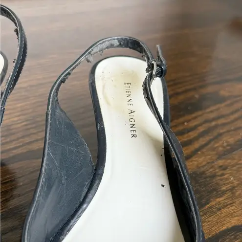 Etienne Aigner Navy Slingback Sandals