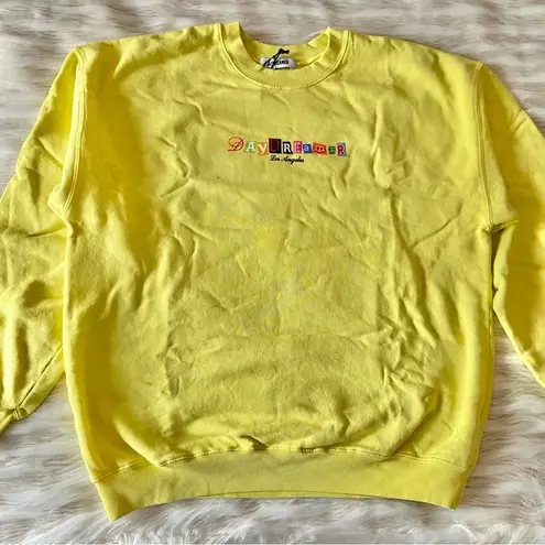 Yellow Ransom Note Letter Daydreamer Logo Oversized Sweatshirt Sz 2XL