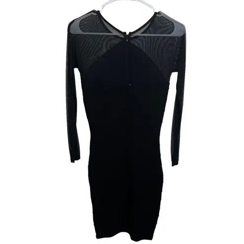 Reiss NWT Calo Mesh Sleeve Stretch Bodycon Black Dress Women's Size 2