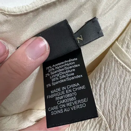 Zac Posen Cream textured crepe a-line dress