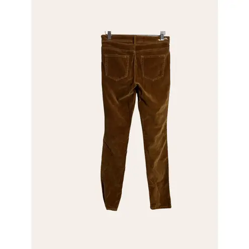 Pilcro and the Letterpress Anthropologie Brown Fit Serig Velvet Skinny Pants 26