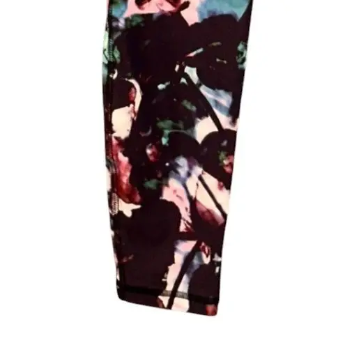 Colorful Leggings Small Floral Abstract Activewear Workout Gym Yogo Pilates Purple