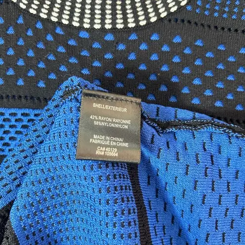 Alton Gray Bodycon Long Sleeve Striped Mesh Dress Size L Black Size L