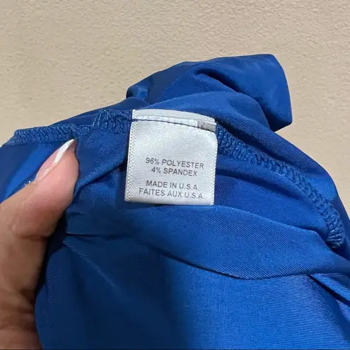 MISA Los Angeles royal blue jersey draped dress