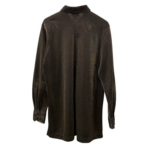Avenue 14/16 Plus Metallic Shimmer Buttoned Top Gold Glam Holiday Festive Party Size XL