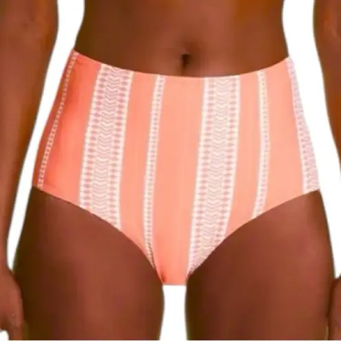 Lemlem Lucha Coral Ethiopian Print High Waisted Bikini Bottom NWT Size Small