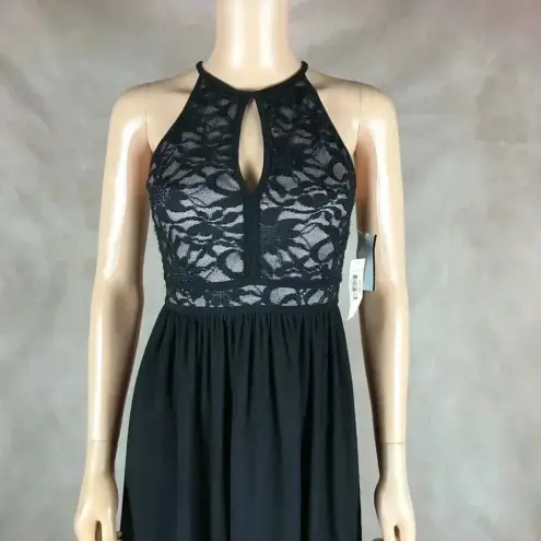 Juniors' Glitter Lace Black Mini Party Dress NWT 1/2 Size undefined