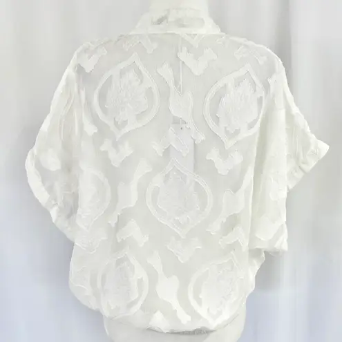 Bishop and Young New Textured Wrap Blouse Jayne Cross Front Top White