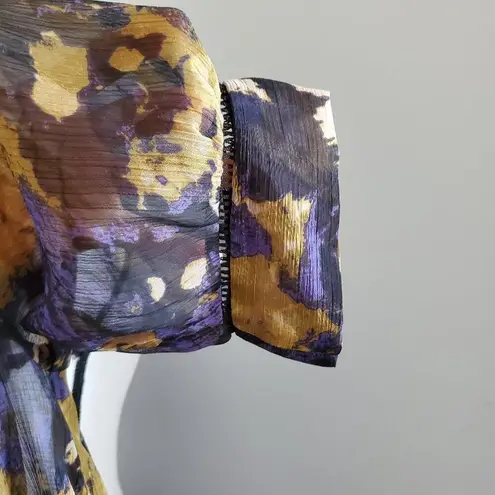 Staring At Stars Sheer Pullover Floral Print Top XS