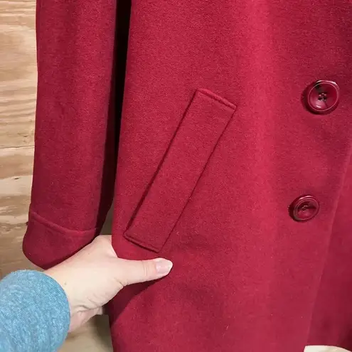 appleseed's Petites Women’s Red Wool Pea Coat Size 16P Holiday Christmas