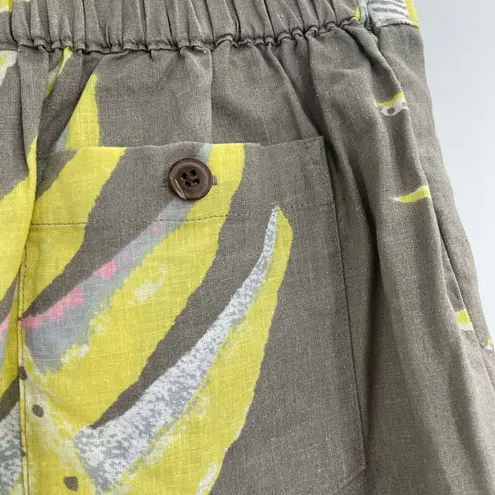 Patagonia Womens Garden Island Shorts Tied Front Palm Leaf Print Yellow Size xs