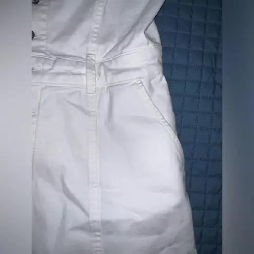 Paige  Maddy‎ Denim Button Front Sleeveless Dress Crisp White 7856208-4520 Size 8