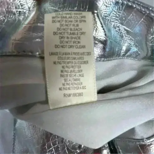 Torn By Ronny Kobo Women's Silver Metallic Mini Skirt Size M Party