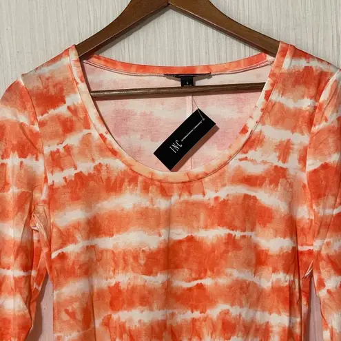 Inc international  Concepts Scoop-Neck Top Tie-Dye Orange/White NWT Small