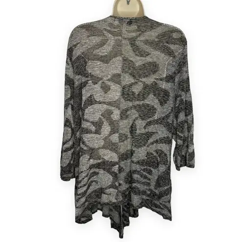 Zozo Knit Cardigan Open Front 3/4 Length Sleeve Light Weight Sweater Size L Gray Size L