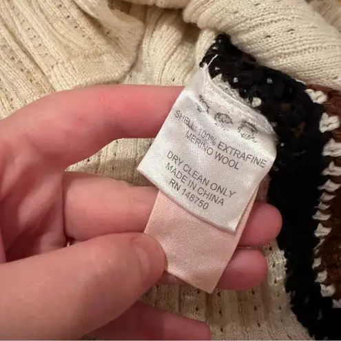 RTR Sea New York Riva Ribbed Embroidered Wool Collared Button Front Top Sz 8 Brown