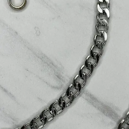 Silver Tone Flat Chain Link Purse Handbag Bag Replacement Strap