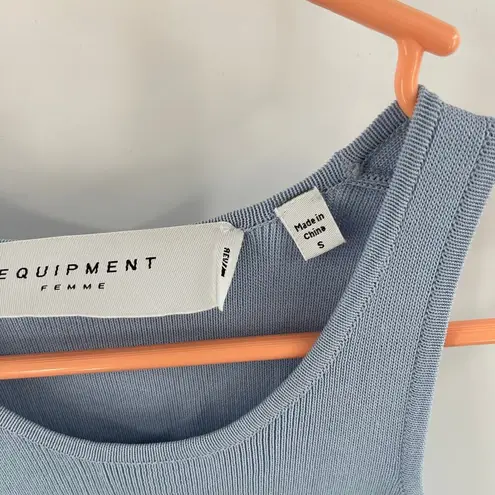 Equipment FEMME Tank Size Small Light Blue Racer *SAMPLE Stretch Ribbed Luxury