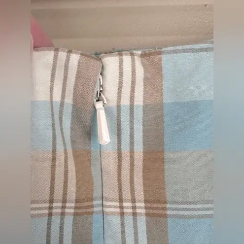 Pendleton Vintage Plaid Midi Pencil Skirt in Blue and Tan 8