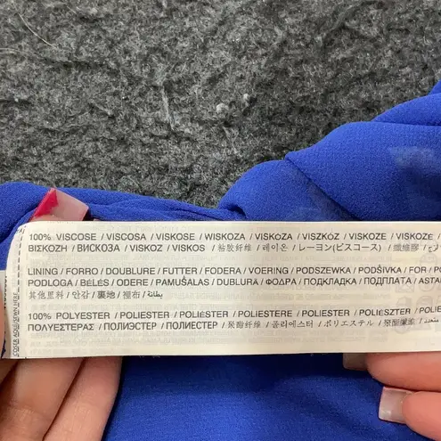 Blue and Yellow V Neck Sleeveless Sundress Size 10