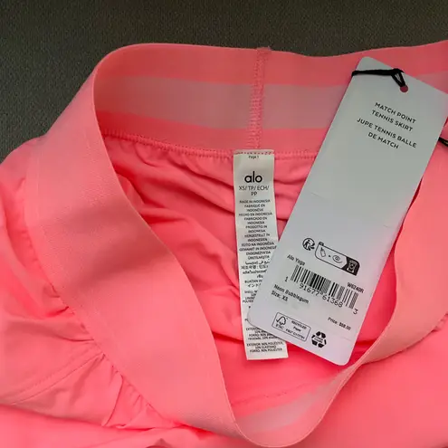 Alo Yoga Match Point Tennis Skirt Neon Bubblegum XS