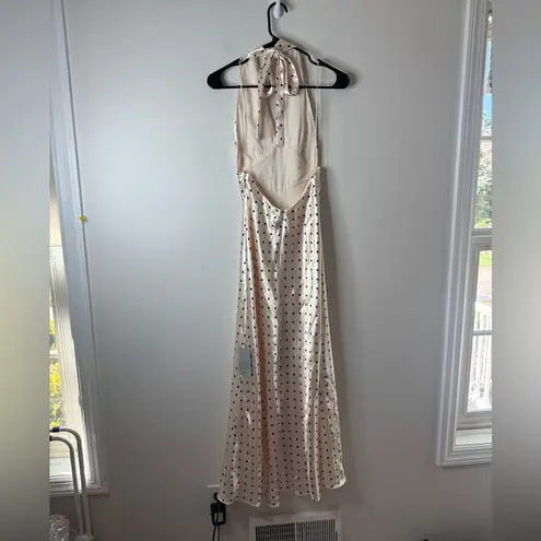 Bardot Citron Polka Dot Midi Dress In Ivory Spot XS