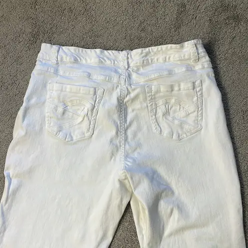 Nine West  Jeans White Studded Capris | Size 16/33