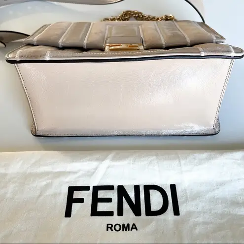 Fendi  Embossed Kan U Bag in Nude