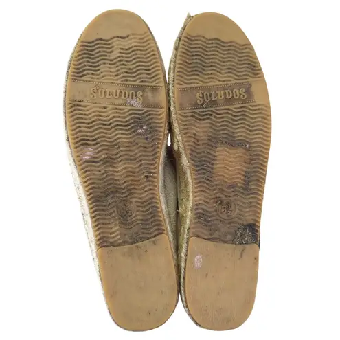 Soludos Women's Canvas Espadrille Flats Cactus Embroidery 8.5 Casual Southwest