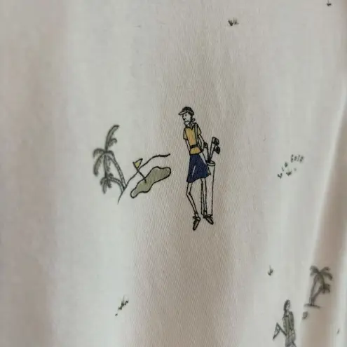 Liz Claiborne Liz Golf by  Cotton Polo Shirt Palm Tree Golf Print Size M