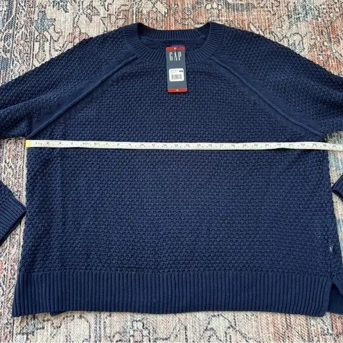 Gap  NWT Textured Midnight Navy Crew Neck Sweater Size XL