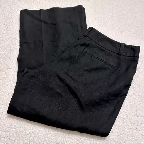 Loft Anne Taylor  Linen Julie Curvy Classic Trouser | Black | NWT