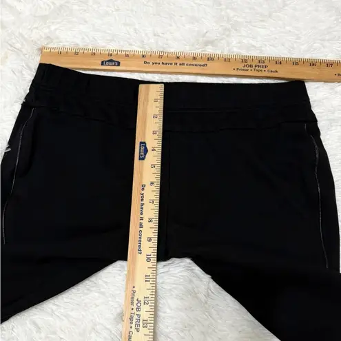 J.Jill  Ponte Knit Leggings Black Pant Faux Leather Side Seam Pull On Size M P