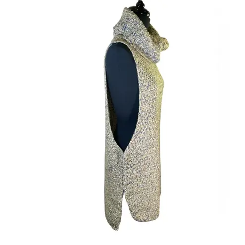 Crochet lagenlook pull over layered sleeveless long sweater vest dress ramie Tan