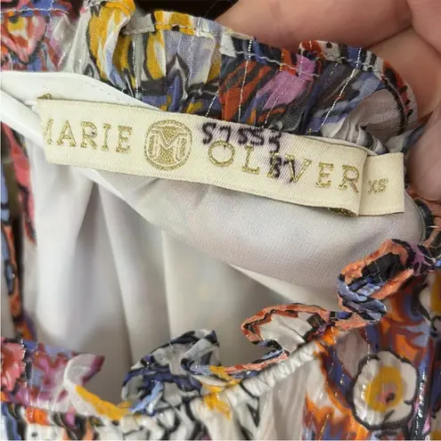 Marie Oliver EUC Silk Blend Floral Ruffle
Collar Dress Size XS Retail $398.00